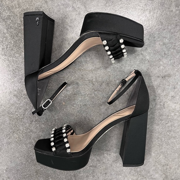 NWOB $188 Sam Edelman Ninette Rhinestone Platform Sandals - Size 10 - Picture 8 of 11